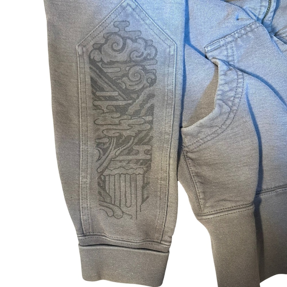 American Giant Zip Hoodie Mens Small Gray Made in USA Rare Graphic Elbow Patch‎ - Picture 6 of 15